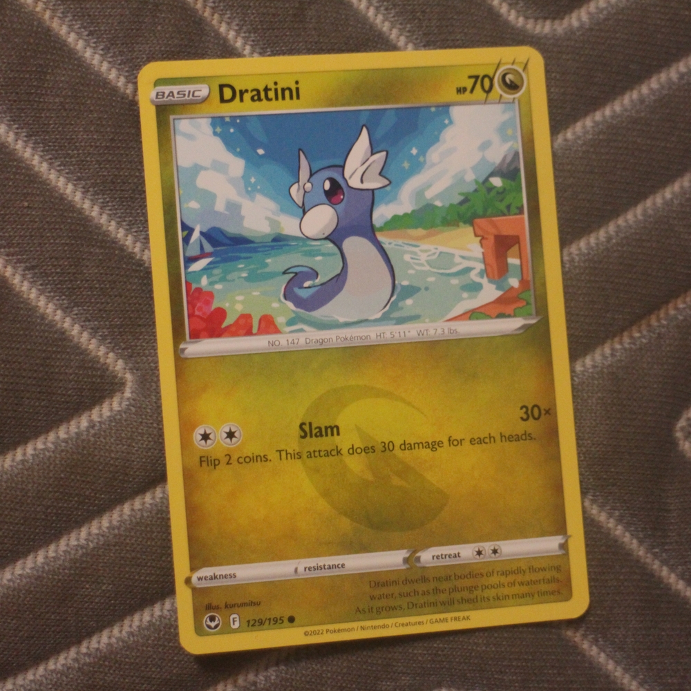 Pokemon Blue Dratini Card Game